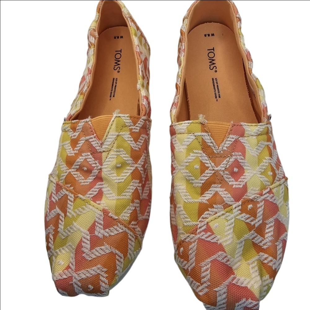 TOMS Womens Alpargata  Orange Canvas Loafer,  Women's Size 8.5
